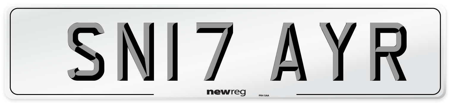 SN17 AYR Number Plate from New Reg
